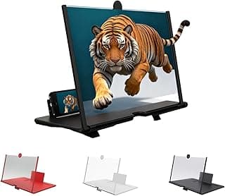3D HD Screen Magnifier for Mobile Phone | 12 Inch Foldable Screen Amplifier with Stand | Anti Blue Light Eye Protection | Hands-Free Lazy Holder | Portable Cinema Viewer Compatible with All Smartphones