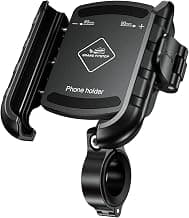 GRAND PITSTOP Quick Release Mobile Holder for Bikes | (Black - Jaw Grip 360° Rotation) | Phone Mount for Motorcycle, Bicycle, Scooter | GPS Navigation Support | Anti-Slip Clamp | Sturdy Build