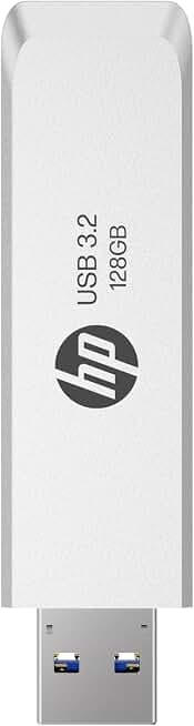 HP 128GB x796w USB 3.1 High-Speed Metal Push-Pull Flash Drive - Slim Form Factor (Rev 4)