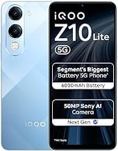 iQOO Z10 Lite 5G (Titanium Blue 2026, 4GB RAM, 64GB Storage) | Dimensity 6300 5G Processor | 50MP Sony AI Camera | 6000 mAh Battery | IP64 Rated & Military Grade Shock-Resistance*
