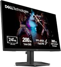 Dell SE2425HG 23.8" FHD IPS Gaming Monitor, 200Hz Refresh, 3side narrow bezels, 1ms GtG, AMD FreeSync Premium,HDR 10,300nits, 1000:1 Contrast, 99% Srgb, Tilt, 2*HDMI 2.1 TDMS(supports HDMI VRR),DP 1.4
