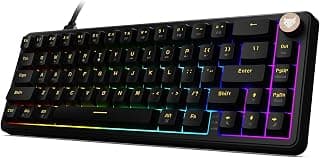 EvoFox Ronin HS65 Hall Effect Wired Mechanical Gaming Keyboard, 2 Layer Sound Dampening, 8000Hz Polling, Hall Effect Magnetic Switch, Actuation Point Adjustable, Web Software, Black