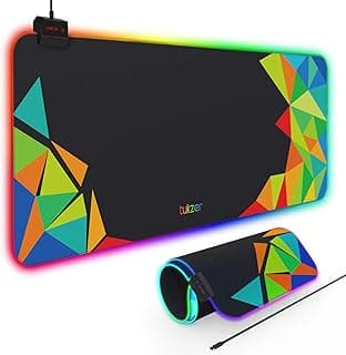 Tukzer RGB RETRO Extended Gaming Mouse Pad, High-Speed Mouse Tracking & Control | with LED Glowing Backlight 13 Lighting Modes| Desk Mat for Computer Laptop Keyboard (795mm x 298mm x 3.45mm, Abstract)