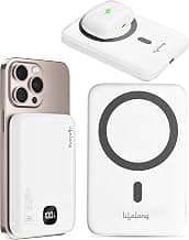 Lifelong Electronics MagSafe Wireless & Wired 10000mAH Power Bank | Fast Charging Powerbank for iPhone, Android & All Qi Devices | Digital Display & Strong Magnet Hold | Magnetic Ring & Cable Included