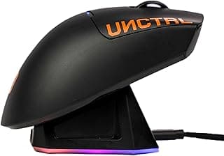 UNCTRL Rage Wireless Gaming Mouse + Dock, PixArt 3395, 26000 DPI, 650 IPS, 50G, 1000Hz Polling, 63g Lightweight, 80M Huano Switches, Magnetic RGB Charging Dock, 100Hr Battery, 6 Programmable Buttons