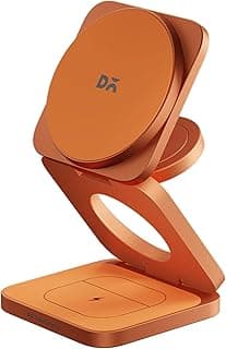 DailyObjects Surge Foldaway 3-in-1 Qi2.2-Certified MagSafe-Compatible Wireless Charger with 25W Fast Charging, Premium Compact Design, Charges iPhone, AirPods & Apple Watch – Orange
