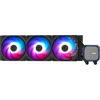 MSI MAG CORELIQUID A13 360 AIO CPU Liquid Cooler - Full CPU Coverage, Improved Water Channel Design, Minimalism Meets Illumination, CycloBlade 7, Split-Flow Radiator, Rifle Bearing Fans