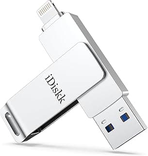 iDiskk MFi Certified 128GB USB iPhone Flash Drive&Photo Stick | Appl-e Approved lightning USB Memory Stick to Auto backup Videos/Photos/Files for iPhone/PC,App Encryption iPhone Storage