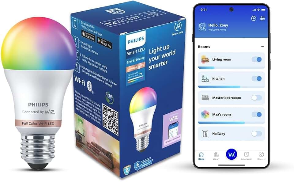Philips Hue Play HDMI 8K Sync Box Hue White & Color Ambiance Smart LED Starter Kit with Hue Bridge - Spotify Music & Screen Sync (Rev 3)