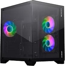 ZEBRONICS Mercury Premium Gaming Chassis with Support for mATX | Mini ITX | 240mm AIO, Dual Chamber Design, Infinity Ring ARGB Fan, Wraparound Tempered Glass (Black)