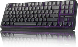 AULA F87 Wireless Side Engraved Keycaps Mechanical Keyboard | Tri-Mode BT5.0/2.4GHz/USB-C Gasket Hot Swappable | Pre-lubed Switches, 75% TKL RGB Gaming Keyboard (Gradient Gray, Space Crystal Switch)
