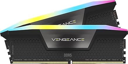 Corsair Vengeance RGB DDR5 RAM 32GB (2x16GB) 6000MHz CL30 AMD Expo iCUE Compatible Computer Memory - Gray (CMH32GX5M2B6000Z30K)
