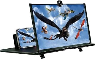 16" Mobile Phone Screen Magnifier, 3D HD Screen Amplifier Projector for Movies, Anti-Blue Light Eye-Protecting Screen with Mobile Phone Holder (Black, 16 Inch)