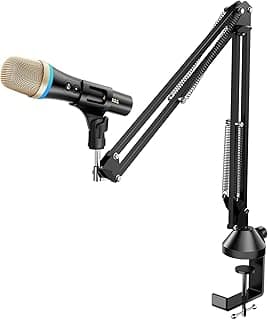 TONORDynamic USB/Type-C Microphone for PC, RGB Podcast Computer Gaming Microphone with Arm Stand for Recording, Live, Streaming, YouTube, Vocals, Studio, Karaoke Microphone, Quick Mute Button, Black
