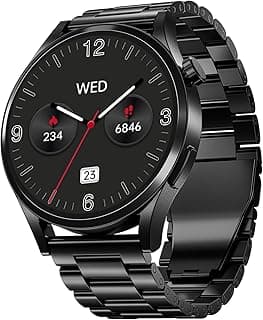 boAt Chrome Horizon, Premium Metal Body, Video Watch Faces, 1.51”(3.83cm) AMOLED Round Display, HRV & VO2 Max, Auto-Activity Detection, ASAP Charge, HRV Smartwatch for Men & Women (Steel Black)