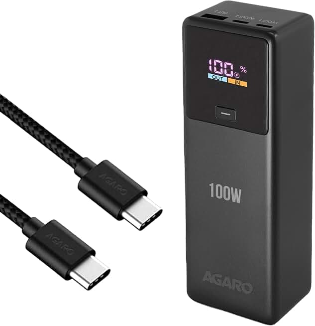 Baseus 12,000mAh 65W Blade 100W Ultra-Thin Fast Charging Laptop Power Bank 20000mAh Dual Type-C - Silicon Carbon Matrix Cell (Rev 4)
