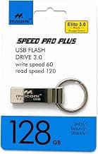 Speed Pro Plus USB Flash Drive 3.0, 128GB, Read Speed 120MB/s, Write Speed 60MB/s, Metal with Key Ring 5 Years Warranty (128, GB)
