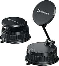 Portronics Hold X Prime Vacuum-Lock Grip Magnetic Mobile Stand, 360° Rotatable & Foldable, Twist-Lock Design, for Desk, Car & Home, iPhones & Phones with Included Magnetic Ring, Black