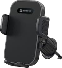 Portronics Clamp Y Adjustable Air Vent Smartphones Mobile Holder for Car with 360° Rotational, One Click Release Button, Compatible with 4.8 to 6.8 inch Devices(Black)