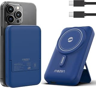 Mozen by Amkette Surge Air S1 MagSafe PowerBank/Wireless PowerBank, 10000mAh | Wired 22.5W PD Type C Input/Output + 18W USB-A | 15W Qi Wireless for Android & 7.5W Standard for iPhones (Blue)