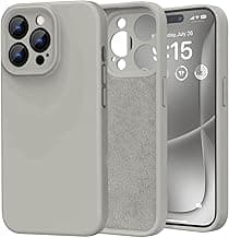 DIZOROCompatible with iPhone 15 PRO MAX Camera Protection Case 6.7, Slim Liquid Silicone Case 3 Layers Full Covered Soft Gel Rubber Phone Case Protective Cover - Natural Titanium