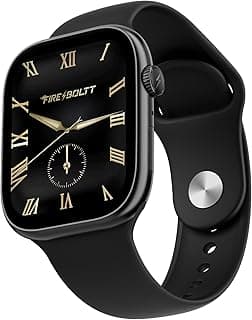 Fire-Boltt Ninja X Ring Smart Watch with 1.96” Large Display, Bluetooth Calling, Wireless Charging, AI Voice Assistant, 500+ Watch Faces, Health Suite, Smart Watch for Man & Woman – Black S