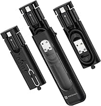 Portronics Snapcase 4 60W Multifunctional Fast Charging Data Cable Transparent Kit, Conversion Set USB A & Type C to Male Micro/Type C/Lightning, Data Transfer, Sim Storage, Sim Eject Pin,Pocket Size
