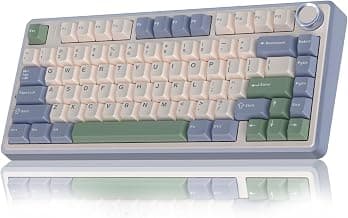 AULA F75 75% Wireless Mechanical Keyboard | Hot Swappable | Pre-lubed Linear Switches | RGB Backlit | 2.4GHz/Type-C/Bluetooth Gaming Keyboard (Cedar Green, Reaper Switch)