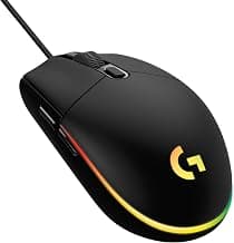 Logitech G102 Light Sync Gaming Mouse with Customizable RGB Lighting, 6 Programmable Buttons, Gaming Grade Sensor, 8K DPI Tracking,16.8mn Color, Light Weight - Black