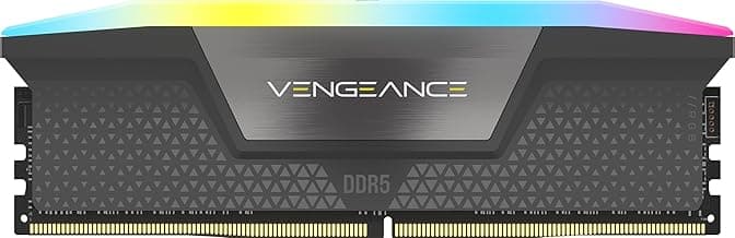 CORSAIR Vengeance RGB DDR5 RAM 32GB (1x32GB) 5600MHz CL40-40-40-77 1.25V AMD Expo Intel XMP 3.0 Desktop Computer Memory – Gray (CMH32GX5M1B5600Z40)