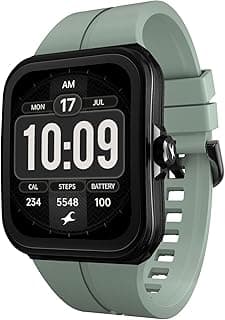 Fastrack VOX Neo Smart Watch with 1.91” Curved TFT Display, Rotary Crown, Offline Voice Commands,To-Do list, BT Calling, 24/7 Health Suite, SpO2, HRM, Sleep Tracking, IP68 Water Resistant - Leafy Sage