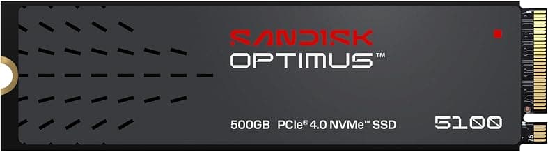 SANDISK Optimus™ 5100 NVMe™ SSD, 500GB, Upto 6600MB/s R, 5600MB/s W, 5Y Warranty, PCIe Gen 4 NVMe M.2 (2280), Gaming Storage, Internal Solid State Drive (SDSP51500GAN-000E0)