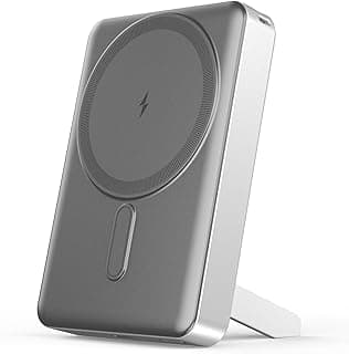 Noise 10000mAh Built-in Stand Fast Charging MagSafe Power Bank: Powerful Magnetic Hold, 22W Wired Type-C Output, iPhone 12 & Above, Android (Qi-Enabled), Free Magnetic Ring, 1-Year Warranty (Silver)