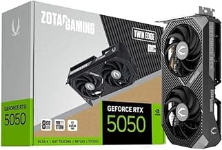 ZOTAC Gaming GeForce RTX 5050 Twin Edge OC Graphics Card - Black | 8 GB | DLSS 4 | GDDR6 | 128 bit | Dual Fan | 2560 CUDA Cores | ZT-B50500H-10M | Only Graphics Card with 5 Year Warranty