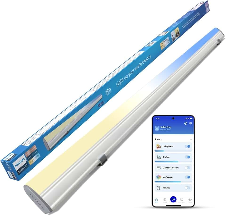 Philips Hue Play Light Bar 2-Pack Hue White & Color Ambiance Smart LED Starter Kit with Hue Bridge - Spotify Music & Screen Sync (Rev 4)