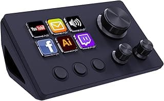 TreasLinStream Controller Deck with12 Customizable Macro Keypad to Trigger Actions in OBS Twitch YouTube for Content Creators Stream Dock Compatible with PC & Mac N3 Black Macro Keypad