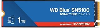 Western Digital WD Blue SN5100 NVMe 1TB, Upto 7100MB/s R, 5Y Warranty, PCIe Gen 4 NVMe M.2 (2280), Internal Solid State Drive (SSD) (WDS100T5B0E-00CPE0)