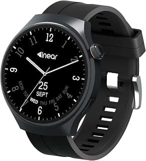 inear INWATCH Ultra Smartwatch 2.1" HD Display, Bluetooth Calling, Fitness Watch with Heart Rate Monitor, Sleep Tracker, IPX4 Waterproof, Black Strap, Smartwatch for Android iOS Men Women