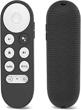 Silicone Cover Compatible with Google Chromecast Remote (Voice TV), Lanyard (Remote Control not Included, Not Compatible with Google Streamer 4K, Only Silicone Cover Included) - Black Color