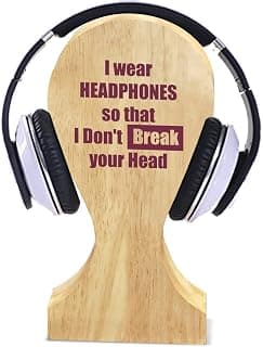 Graphicalmela Wooden Headphone Stand / Headphone Holder for Gaming, Home Office and Internal Calling Quirky Message