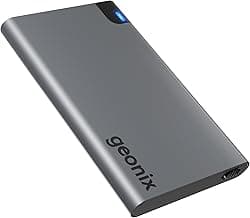 Geonix PowerShell AL1 1TB Portable External Hard Drive 2.5-Inch SATA USB 3.1, Upto 5Gbps with UASP Support, LED Indicator, Shockproof Protection, Aluminium Case with 3 Year Warranty (Gray)