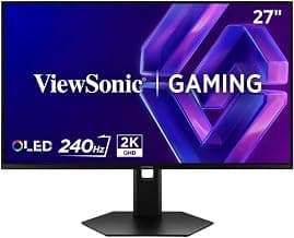 ViewSonicXG2738-2K-OLED 27" QHD 240Hz QD-OLED Gaming Monitor, 0.03ms GTG, HDR10, 98% DCI-P3, HDMI 2.1, DisplayPort, FreeSync Premium & G-SYNC Compatible