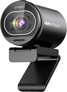 eMeet S600 4K Webcam for Streaming - Sony 1/2.5'' Sensor, PDAF Autofocus, 1080P@60FPS, 2 Noise Reduction Mics, Built-in Privacy Cover, 40°-73° FOV, Streaming Camera for Live Commerce, Gaming, Beauty