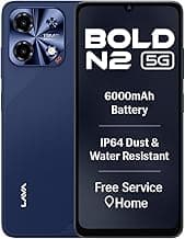 Lava Bold N2 5G (Billionaire Blue, 4GB RAM, 64GB Storage) | 6000 mAh Super Battery | Octacore Ultrafast Processor | Biggest 6.75 (HD+) 120Hz Display | IP64 Dust & Water Resistant | Free Service @ Home