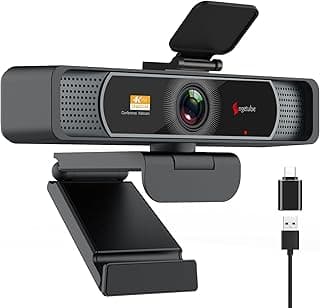 Angetube Wide Angle 4K Webcam for PC - 120° FOV, PDAF Autofocus, 2 Mics | 1080P@60FPS, Auto Light Correction, USB-A/C, Privacy Cover, Video Conference Camera for Mac Laptop and Desktop