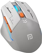 Portronics Vader Max Wireless Rechargeable Mouse, Thumb Support, Bluetooth 5.3 & 2.4 GHz Dual Mode, 6-Button Control, Adjustable DPI Up to 2400,Universal Compatibility for Laptop,Desktop,Gaming(Grey)