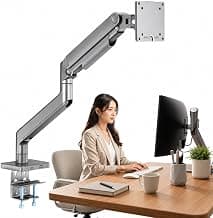 BIJASANIHeavy Duty Single Monitor Arm l 3 Years of Warranty l 20KG Capacity l Gas Spring Dual C-Clamp Desk Mount for 17-49 Inch Ultrawide Screens, Premium Motion Stand,