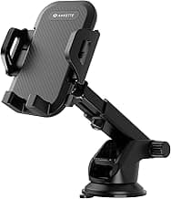 Amkette iGrip Drive Telescopic Car Mobile Holder for Dashboard, Mobiles Holder for car Dashboard, with 360 Rotation, One -Touch Release Adjustable Mount with Strong Suction Cup,Durable Mobile Stand