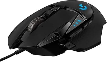 Logitech G502 Hero High Performance Wired USB Gaming Mouse, Hero 25K Sensor, 25,600 DPI, RGB, Adjustable Weights, 11 Programmable Buttons, On-Board Memory, PC/Mac - Black