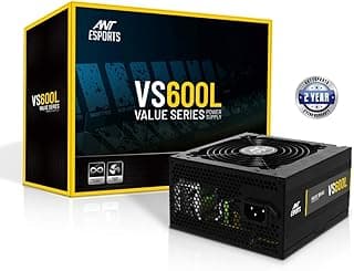 Ant Esports VS600L Non-Modular High Efficiency Gaming Power Supply/PSU with 1 x PCIe and 120mm Silent Fan